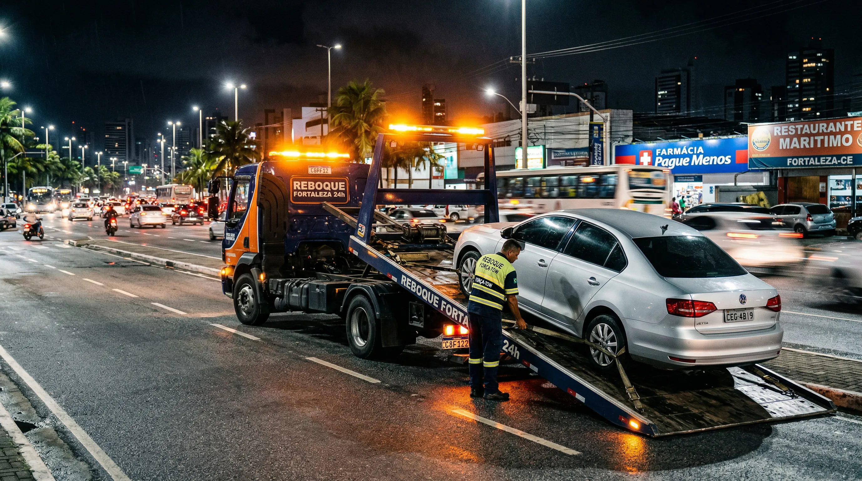 Guincho 24h em Fortaleza - Fortal Reboques atendendo emergência